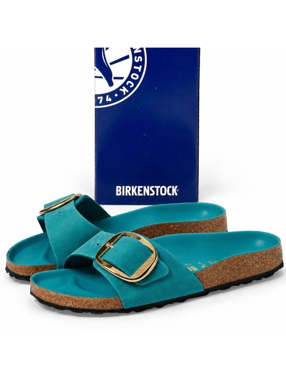 Birkenstock Madrid Big Buckle Biscay Bay Oiled Leather Sandals Women’s EU 37